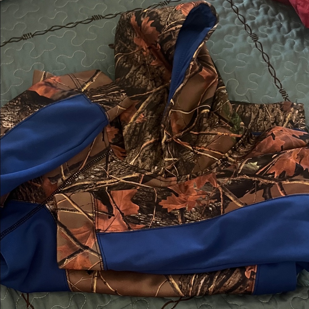 Trail crest camo and royal hoodie